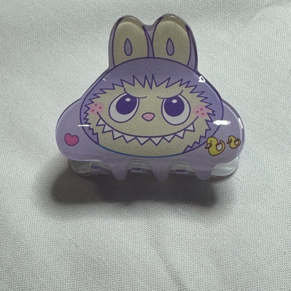 Mini Monster Hair Claw Clip, Purple Monster, 2 inches Wide